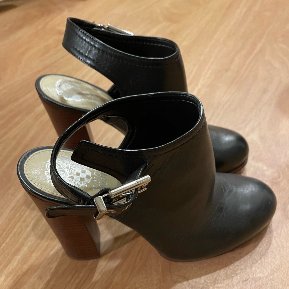 Vince Camino black leather heeled mules/booties